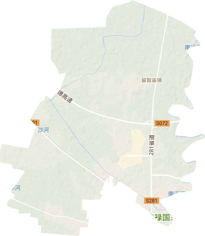 留智廟鎮地形圖