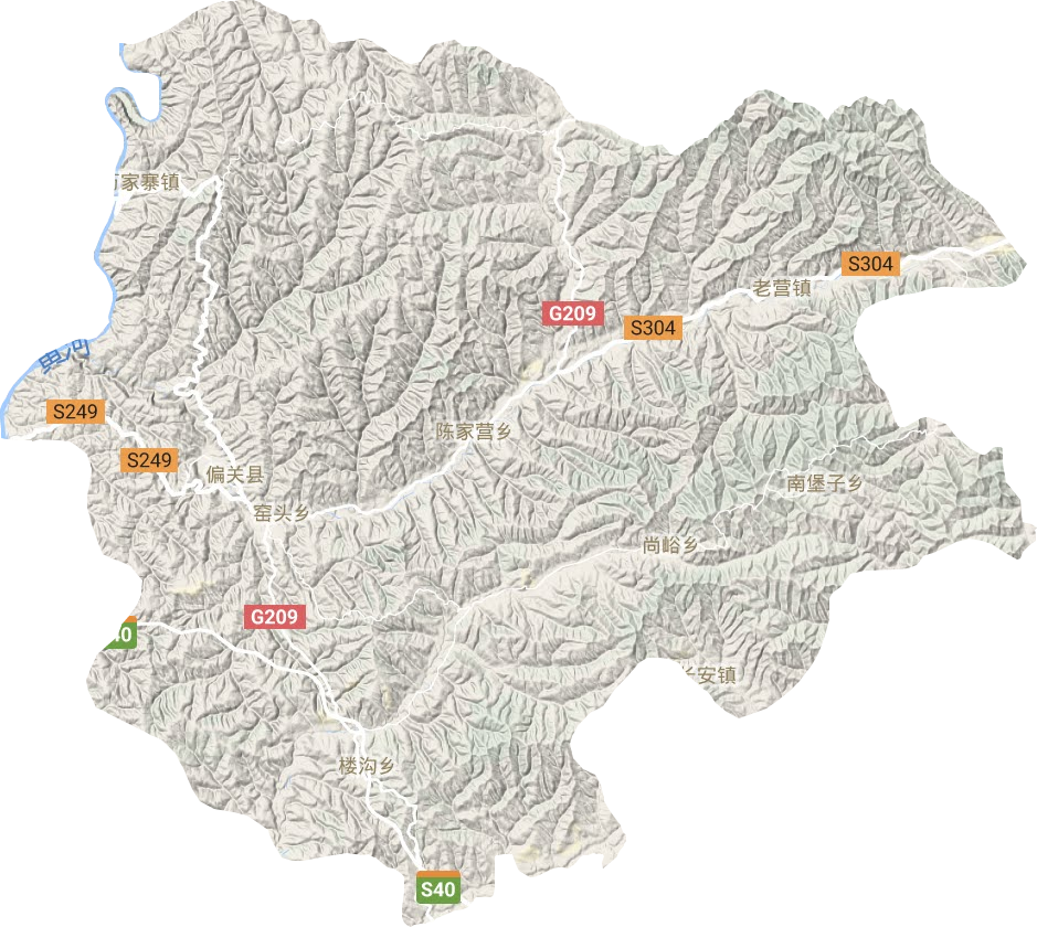 偏關(guān)縣地形圖