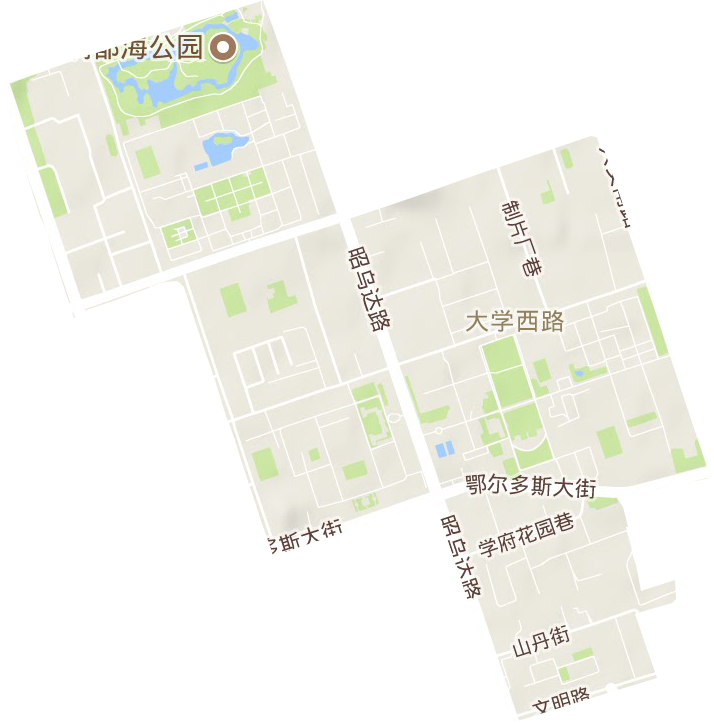 大學西路街道地形圖