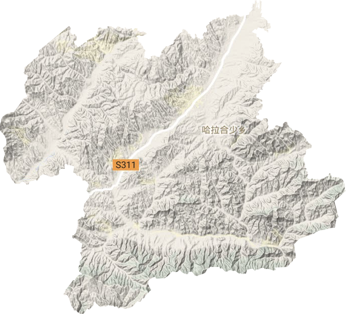 哈拉合少鄉地形圖
