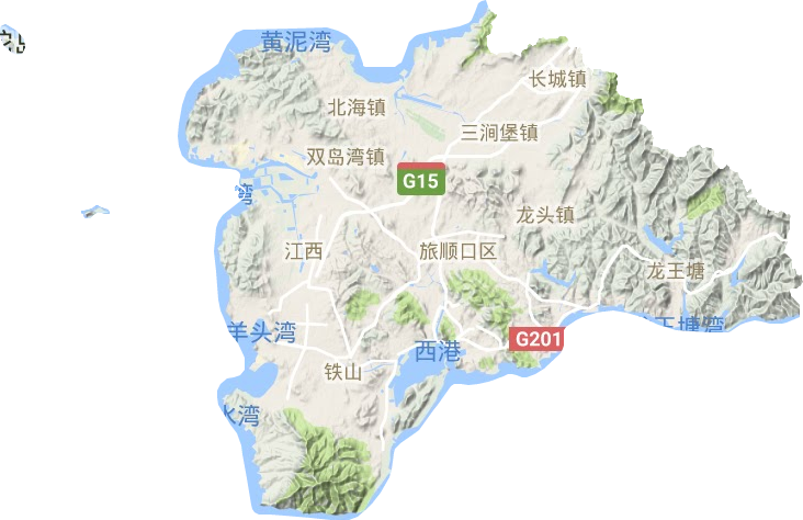 旅順口區地形圖