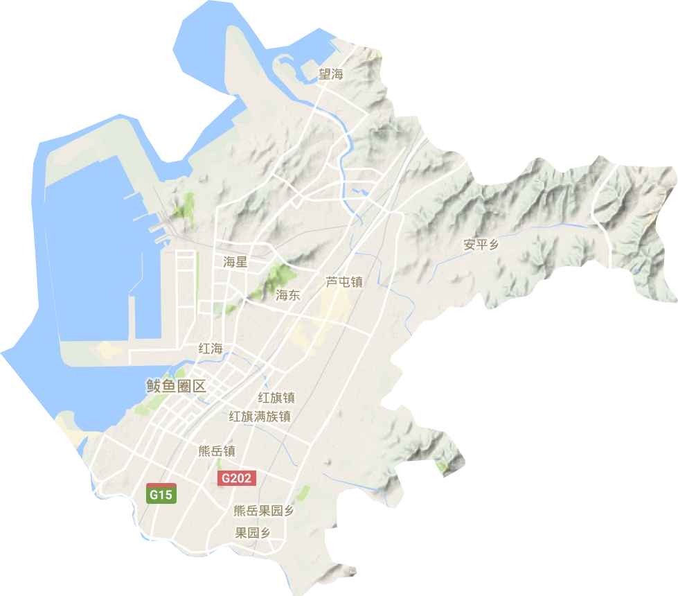 鲅魚(yú)圈區(qū)地形圖