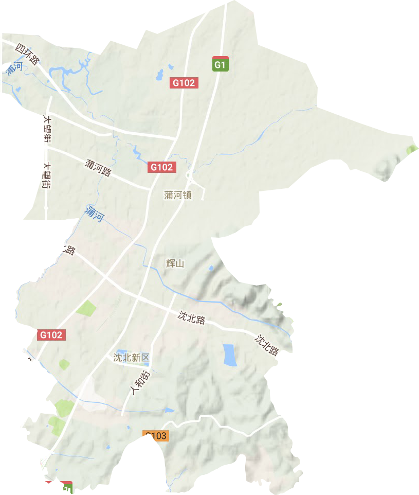 輝山街道地形圖