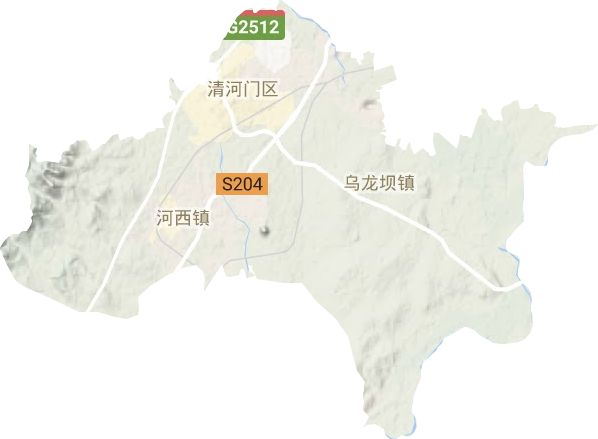 清河門區(qū)地形圖