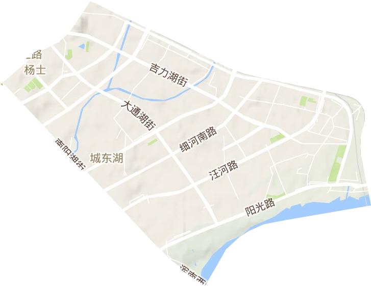 城東湖街道地形圖