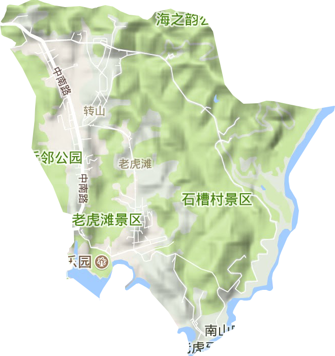 老虎灘街道地形圖