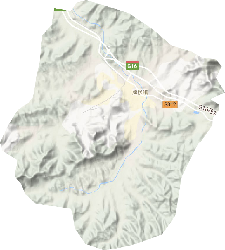 牌樓鎮(zhèn)地形圖