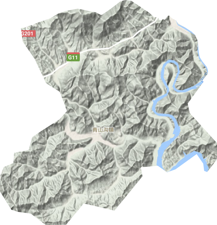 青山溝鎮地形圖