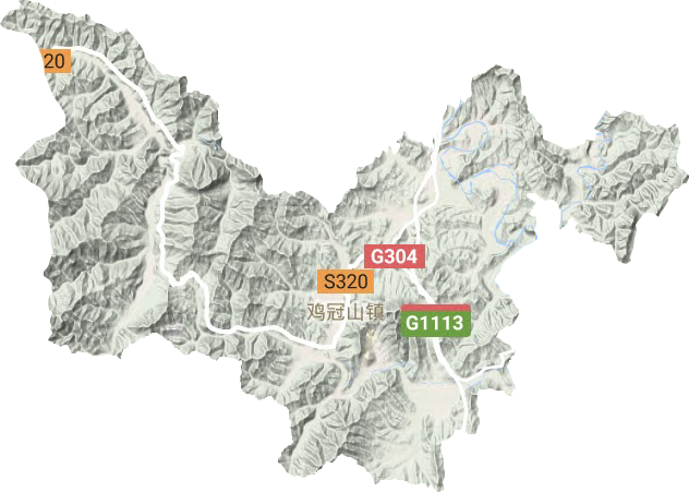 雞冠山鎮地形圖