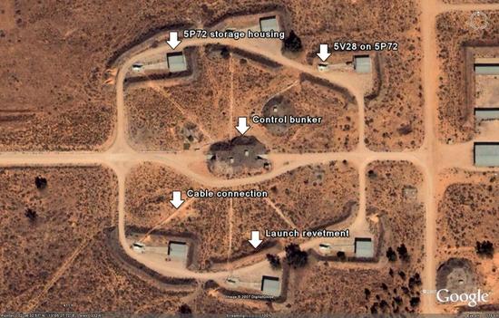 S-200遠程防空導彈的陣地衛星照片。